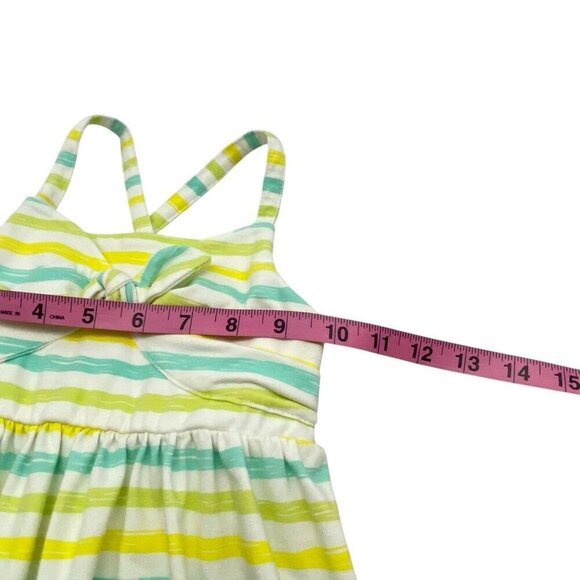 TOMMY BAHAMA Girls Dress Size 4 Yellow Blue Striped Summer Fun Party Beach 5-38 - Picture 4 of 8